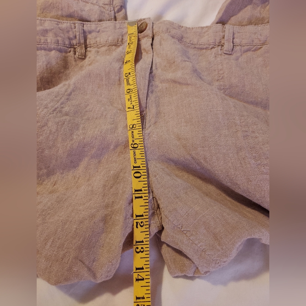 J. Jill Love Linen Women's Tan Wide Leg Flowy Cropped Pants - Picture 6 of 9